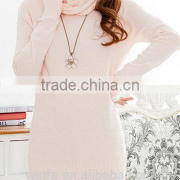 Turtleneck Leisure Design Long Sleeve Ladies Kintting Shirt