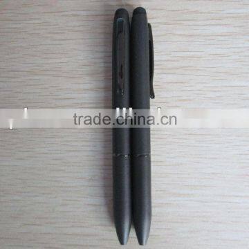 black color simple style metal ball pen with touch screen can be customized logo and color