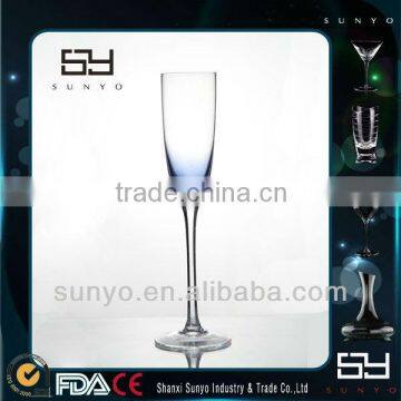 Handcrafted Sprayed Sky Blue Champagne Glasses