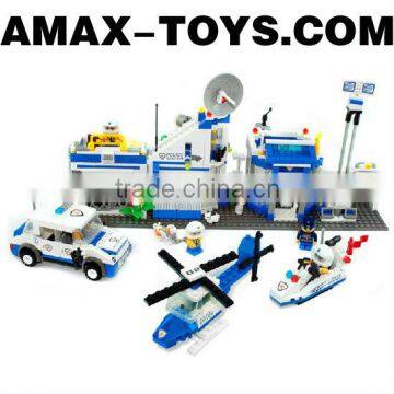bd-0788341 plastic toys brick intelligent toys brick police station 718pcs