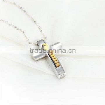 DAIHE silver crystal smooth pendant 18k gold necklace