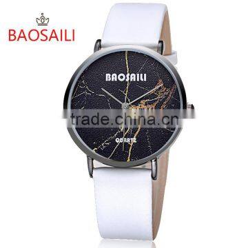 Marble Texture Dial Watch Custom Personalized Soft Leather Female Casual Modern Lady Watch photo-3