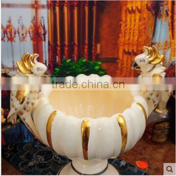 H50cm European Porcelain Islamic Ceramic Vase With Parrot photo-3