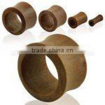 Double flared teak wood flesh tunnel plug