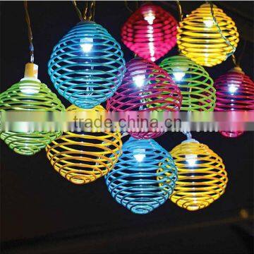 10LED Solar Powered Spiral Ball String light Fairy Lamp Christmas Garden Decoration Heart