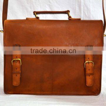 Indian Handmade Real Goat Leather Vintage Messenger Shoulder Bag Camera Bag Laptop Bag Satchel Sling Shopping Bag