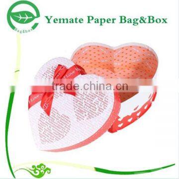 lovely heart shape cardboard gift packaging box/ paper packing box