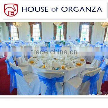 Blue ORGANZA CHAIR SASHES For Party Decoration