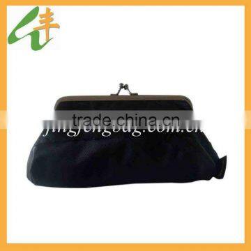 designer black color clutch bag hard case