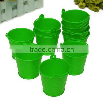 2016 Fashion Hot Selling Mini Cute Green Pails Wholesale Reusable Plastic Bucket Manufacturer with Low Price for Party Favors