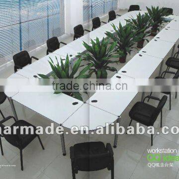 20 person simple design white board QQ idea large size aluminum conference table