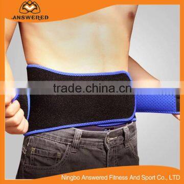 Professional Bule And Black Elastic Compression Waist Lumbar Lower Back Trimmer Support Brace Belt