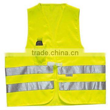 2014 new design popular industrial high-vis vest with mobile pocket