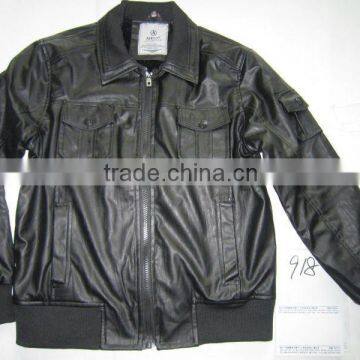 mens fashion leather jacket in apparel stock