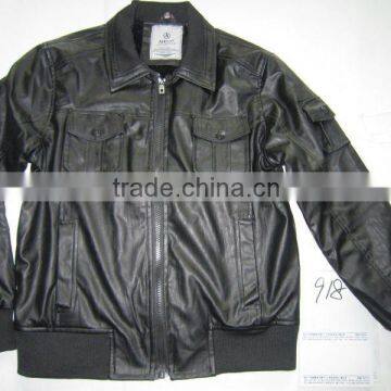 Mens Fashion Leather Jacket in Apparel Stock