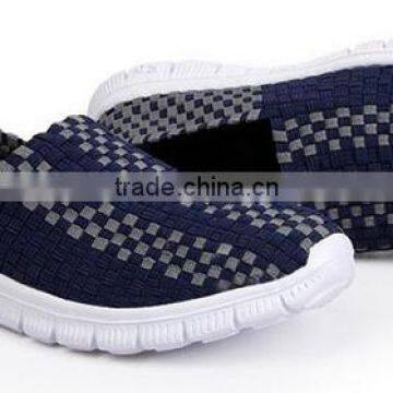 Handmade Elastic Upper Lady Men Woven Casual Shoes