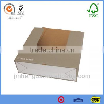 Grey corrugated storage and display rigid paper boxes with lock bottom