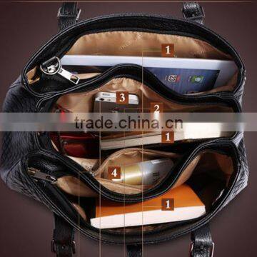 Lastest Women Big Designer Woven Shoulder Bag Genuine Leather Tote Bag photo-6