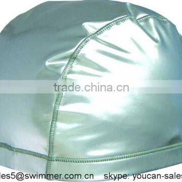 Solid color Polyster swim cap with PU coated