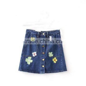 new item 2016 fashion women embroidery flower skinny denim jeans short skirts