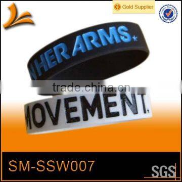 SM-SSW007 wrist bands silicone rubber/debossed wrist band