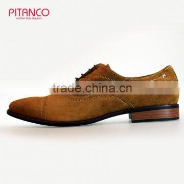 Tan suede leather lace-up mens dress shoes