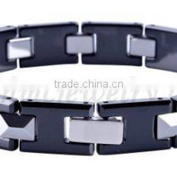 Tungsten carbide & Hi-tech black ceramic bracelet