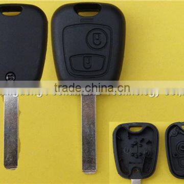 High quality car key decoder remote cover case fob For peugeot key with 2 button 407 blade no logo