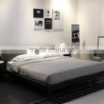 Modern wooden leather bed (A-B39)