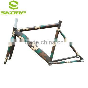 Camouflage Track Fixed Gear Bike Frame Aluminum Alloy Bicycle Frame 700C