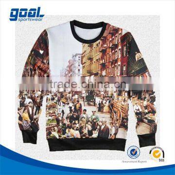 Sublimated vintage french terry cheap wholesale custom crewneck sweatshirts