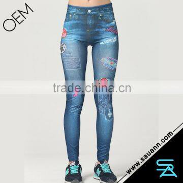 New Arrival Faux Denim Legging