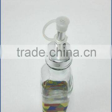 500ml Glass Decal or Coloured Cooking Oil Bottle With Metal Lid photo-3