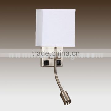 UL ETL Listed Bedroom Wall Lamp Hotel Reading Light With Outlet And On/Off Switch W20156