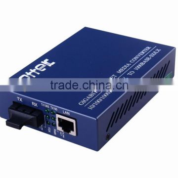 10/100/1000M cassette single mode dual fiber media converter