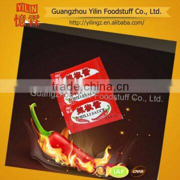 Chinese manufacturer with OEM service for YILIN brands 6g hot chili sauce sachet