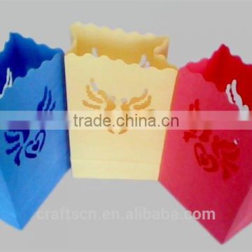 Gift candle container made of flameproof craft paper