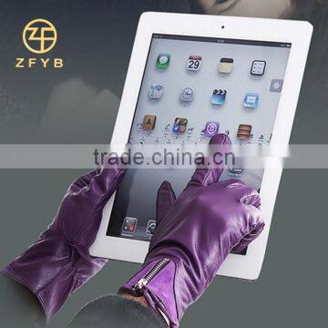 Hot sale ,Ladies Wearing Touch screen Leather Gloves