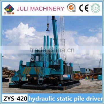 Find China 420 ton hydraulic piling equipment, ZYS420 B-B hydraulic static press pile driver for Vietnam