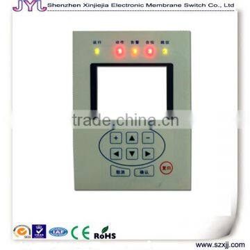 matrix membrane keypad with clear window and leds