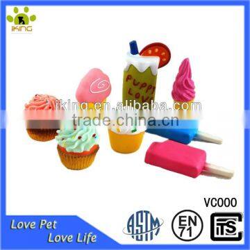 Various ice cream /cup cake shape vinyl pet toy,promotional gift