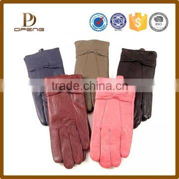 Custom woman winter leather fashion gloves