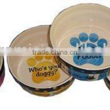 7 inch Decal Ceramic Pet Bowl