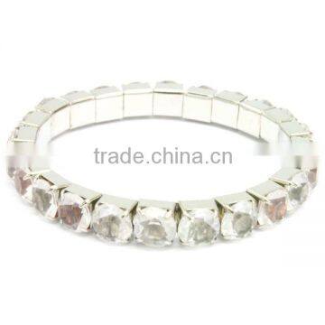 single clear row rhinestone crystals wedding party bridal bracelet