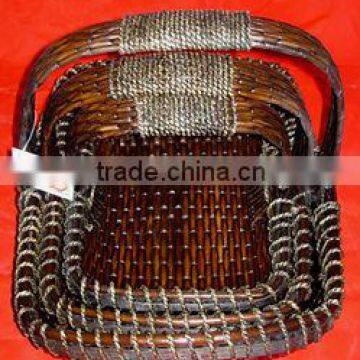 hand-made cheap wholesale wicker basket with handle