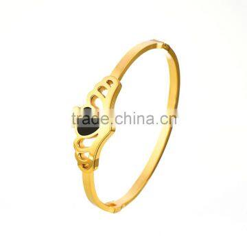 316L Stainless Steel Crown Shape Shell Women Bangle