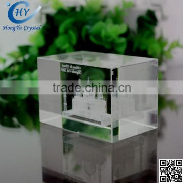 transparent square crystal glass paperweight