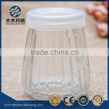 100ml striped clear glass pudding bottle milk bottle