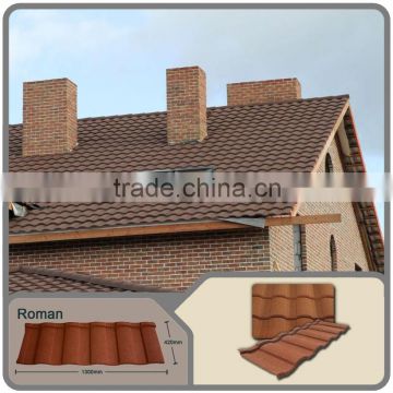 lightweight roofing tiles/Roman sand coated steel roofing tiles types of roofing sheets/Roman stone coated metal roofing tiles