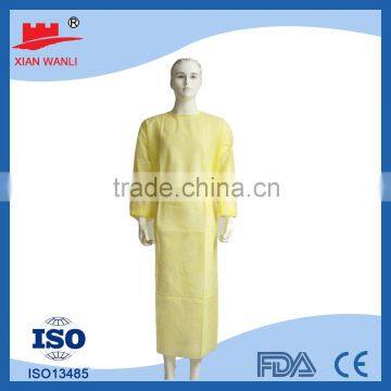 CE,ISO, FDA lightweight non woven disposable visiting isolation gowns